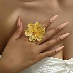 Elegant Flower Iron Open Cuff Ring for Women's Wedding Dress Accessories&nbsp;TU2718