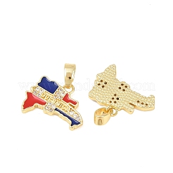 Brass Micro Pave Clear Cubic Zirconia Pendants&nbsp;KK-F931-22B-G