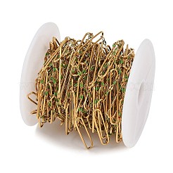 304 Stainless Steel Enamel Dapped Chain Oval Link Chains&nbsp;CHS-K021-15G-11