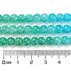 Spray Painted Crackle Glass Beads Strands&nbsp;DGLA-C002-6mm-10