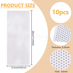 PVCメッシュシート  DIYクラフト用ニットカップマット  ブックマーク  ティッシュボックス  長方形  ホワイト  300x125x0.26mm  穴：0.8mm&nbsp;DIY-WH0632-28C-01