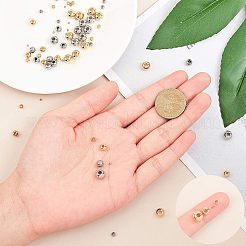 304ステンレススチールビーズ  ラウンド  ミックスカラー  6.8x5.2x1.1cm  80個/箱&nbsp;STAS-UN0003-88