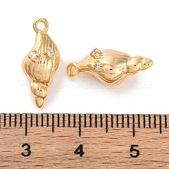 Brass Pendants With Clear Cubic Zirconia&nbsp;KK-S403-06G