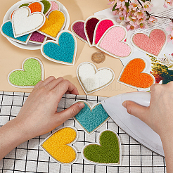 2Sets Heart Towel Cloth Computerized Embroidery Cloth Iron On/Sew On Patches&nbsp;PATC-GO0001-15