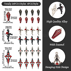 24Pcs 6 Styles Alloy Enamel Pendants&nbsp;ENAM-TA0001-56