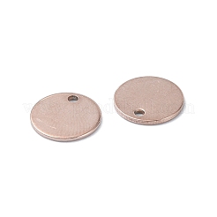 ステンレススチールチャーム201個  フラットラウンドのチャーム  ローズゴールド  10x1mm  穴：1.4mm&nbsp;STAS-H191-04RG