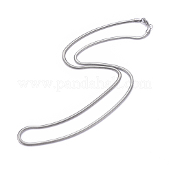 Non-Tarnish 304 Stainless Steel Flat Snake Chains Necklaces&nbsp;NJEW-G340-04P-02