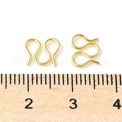 304ステンレススチールSフック留め具  18KGP本金メッキ  7x8x0.8mm  穴：2.2mm&nbsp;STAS-Z124-04D-G