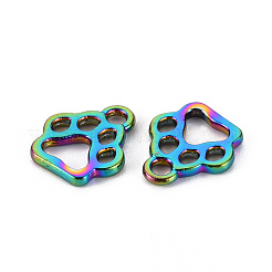 合金チャーム  カドミウムフリー＆ニッケルフリー＆鉛フリー  足跡  虹色  13x11x1.5mm  穴：1.8mm&nbsp;PALLOY-S180-136-NR