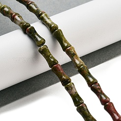 天然石ユナカイトビーズ連売り  竹の共同  12x5x4mm  穴：1mm  約32個/連  14.96''（38センチメートル）&nbsp;G-Q178-A10-01