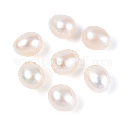 天然な培養された淡水パールビーズ  ライス  片穴  グレードAAA  乳白色  7~8x6~6.5mm  穴：0.8mm&nbsp;PEAR-M001-04