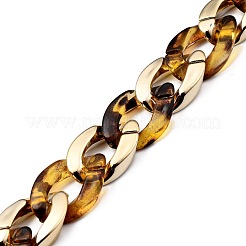 Handmade Transparent Acrylic & CCB Plastic Curb Chains&nbsp;AJEW-JB00740-01