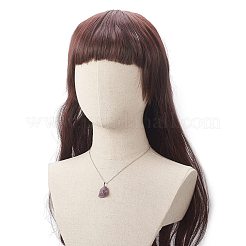5 個 5 スタイルの天然 & 合成混合宝石レクタグネル & トライアングル ペンダント ネックレス セット  女性用304ステンレスジュエリー  ステンレス鋼色  17.52インチ（44.5cm）  1個/スタイル&nbsp;NJEW-JN04268
