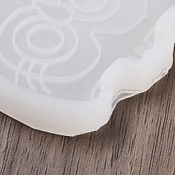 フクロウ DIY シリコンペンダント型  レジン型  UVレジン用  エポキシ樹脂工芸品作り  ホワイト  77x62x8.5mm  穴：3.5mm&nbsp;SIMO-G002-03