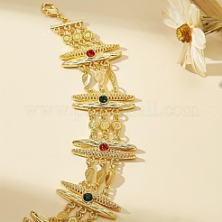 Vintage Alloy Micro Pave Cubic Zirconia Link Chain Bracelets for Women&nbsp;SQ3923