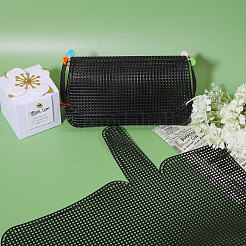 プラスチックメッシュキャンバスシート  バッグボトムシェイパーパッド  財布作りのテンプレート  かぎ針編み糸用  刺繍クラフト  ブラック  335x355x1.3mm&nbsp;DIY-WH0581-51