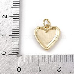 真鍮の赤いエナメルペンダント  18KGP本金メッキ  ラックめっき  長持ちメッキ  カドミウムフリー＆鉛フリー  丸カン付き  ハート  14x13.5x2.5mm  穴：3mm&nbsp;KK-D424-29C-G