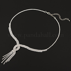 Alloy Full Crystal Rhinestone Twisted Tassel Necklaces for Women&nbsp;FS-WG90C07-02