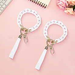 アクリル＆ジン合金＆PUペンダント装飾2個  キーホルダー用  財布  バックパック飾り  210mm&nbsp;KEYC-CL0001-44B