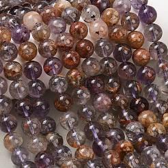 Natural Purple Phantom Quartz Lodolite Quartz Beads Strands&nbsp;G-R446-10mm-01A