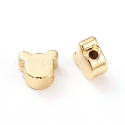 真鍮ビーズ  長持ちメッキ  クマ  18KGP本金メッキ  5x6x3mm  穴：1.2mm&nbsp;KK-K241-08G