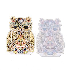 5ddiyフクロウ模様動物ダイヤモンド絵画鉛筆カップホルダーオーナメントキット  樹脂ラインストーン付き  ねばねばしたペン  トレイプレート  接着剤粘土とアクリル板  144.5x107x2mm&nbsp;DIY-C020-03