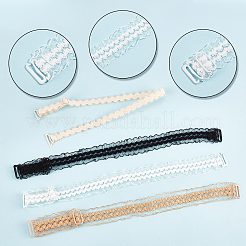 6 ペア 6 スタイル調節可能なブラストラップ  ポリエステルレースのショルダーストラップ  プラスチックバックル付き  ミックスカラー  210~455x13~26x1mm  1ペア/スタイル&nbsp;FIND-GF0003-55