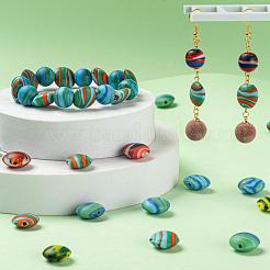 40Pcs 4 Colors Handmade Frosted Lampwork Beads&nbsp;LAMP-LS0001-07