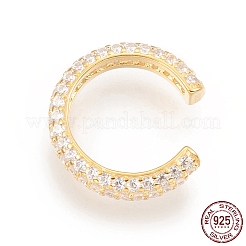 スターリングシルバーカフピアス925個  クリアキュービックジルコニア  リング  ゴールドカラー  13x12x2.5mm&nbsp;STER-D033-10G