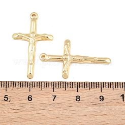 イースター 304 ステンレス ペンダント  十字架のチャーム  ラックめっき  長持ちメッキ  ゴールドカラー  30x18x2.8mm  穴：1.2mm&nbsp;SA-CBA76DA-18G-B