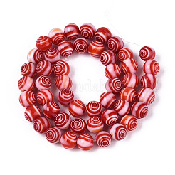 Handmade Millefiori Glass Round Beads Strands&nbsp;LK-R004-93G