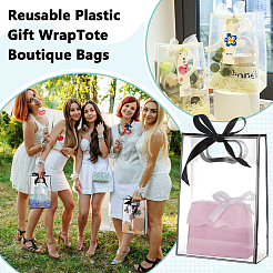 24Pcs Rectangle PVC Gift Bags with Hole Handle for Candy&nbsp;ABAG-BC0001-64
