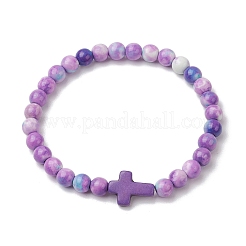 5 Pcs Synthetic Ocean White Jade & Synthetic Turquoise Stretch Bracelets Sets for Women&nbsp;BJEW-JB11015