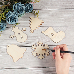 Christmas Theme Wooden Pendants Decorations&nbsp;WOOD-FG0001-02