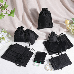 16Pcs 4 Styles Polyester Imitation Burlap Packing Pouches Drawstring Bags&nbsp;ABAG-BBC0001-01A