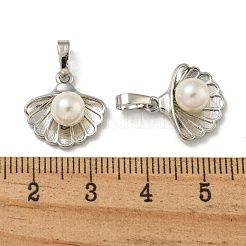 Brass & Shell Pearl Charms&nbsp;KK-I714-02P