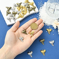 30本3色チベット風アロイペンダント  歯のチャーム  カドミウムフリー＆鉛フリー  ミックスカラー  22x19x5.5mm  穴：2mm  10個/カラー&nbsp;FIND-YW0012-30