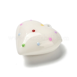 アクリルパーツ  エナメル  ハート  ホワイト  34x32x16.5mm  穴：2mm&nbsp;OACR-S049-02A