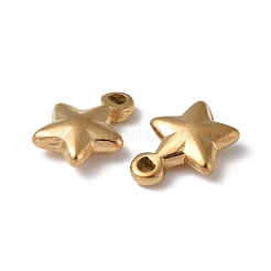 イオンプレーティング（IP）304ステンレススチールチャーム  星のチャーム  18KGP本金メッキ  10.5x8x3mm  穴：1mm&nbsp;STAS-C066-19G