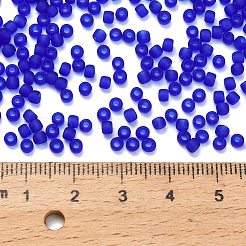 トーホー 8/0ラウンドビーズ  日本製シードビーズ  （8f）透明フロストダークサファイア  3mm  穴：1mm  約222個/10g&nbsp;X-SEED-TR08-0008F