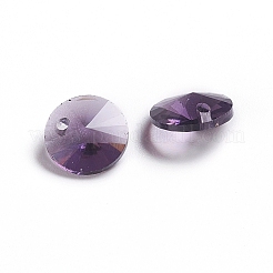 ガラスチャーム  多面カット  コーン  パープル  8x4mm  穴：1~1.2mm&nbsp;LS-RGLA-L026-A08