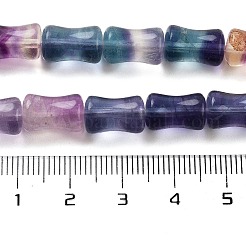 天然な色鮮やかな蛍石ビーズ連売り  竹の共同  12x7.5mm  穴：1mm  約33個/連  15.35''（39センチメートル）&nbsp;G-H051-B01-01