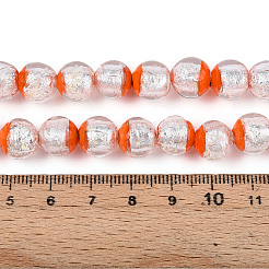 Luminous Handmade Lampwork Silver Foil Beads Strand&nbsp;FOIL-N029-03D