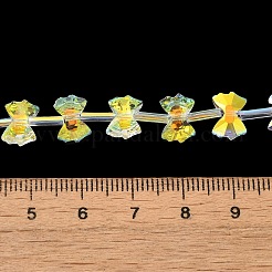 電気メッキガラスビーズセット  ABカラーメッキ  蝶結び  クリアAB  7x10x4mm  穴：1mm  約50個/連  20.08''（51センチメートル）&nbsp;EGLA-B006-02A-AB01