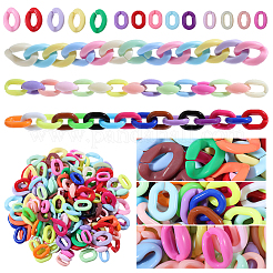 450個 3スタイル 不透明アクリルクイックリンクコネクター  オーバル  ミックスカラー  16~22.5x11~16x4~5.5mm  内径：10.5~12.5x5~6mm  150個/スタイル&nbsp;MACR-SP0002-08