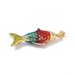 Brass Enamel Pendants&nbsp;KK-Z124-03G-01