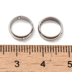 変色しない201ステンレススチールビーズフレーム  リング  ステンレス鋼色  10x3mm  穴：1mm&nbsp;STAS-O130-06P-A