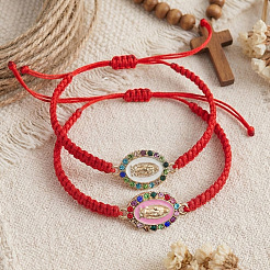 2Pcs 304 Stainless Steel & Rhinestones & Resin Link Bracelets&nbsp;BX1909-3