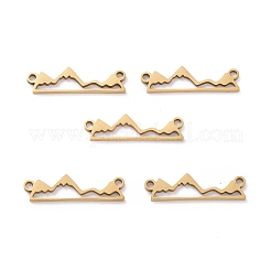 201 ステンレススチールリンクコネクター  大衆  ゴールドカラー  6x21x1mm  穴：1.2mm&nbsp;STAS-S105-T574D-2