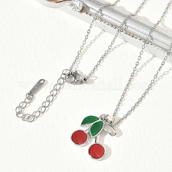Brass Enamel Pendant Necklaces&nbsp;SA-CBA7E55-01P